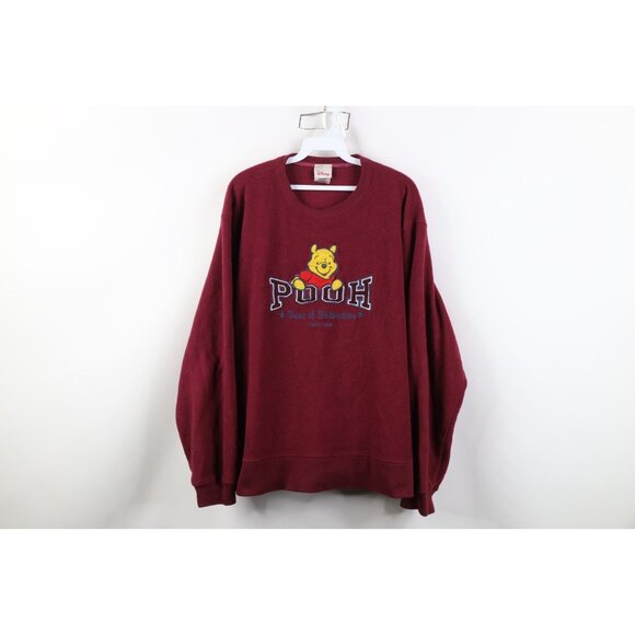Disney Tops - Vtg 90s Disney Womens XL Distressed Winnie the Pooh Fleece Crewneck Sweatshirt